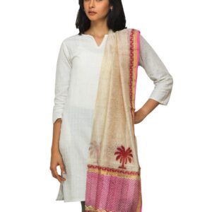 Fabindia Women Off White Chanderi Dupatta