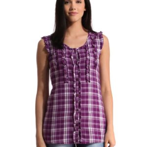 Jealous 21 Women Check Purple Top