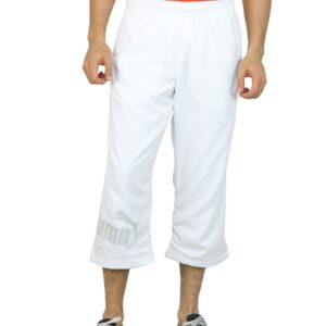 Puma Men Solid White  Logo 3/4 Pants