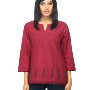 Fabindia Women Red Mangalgiri Top