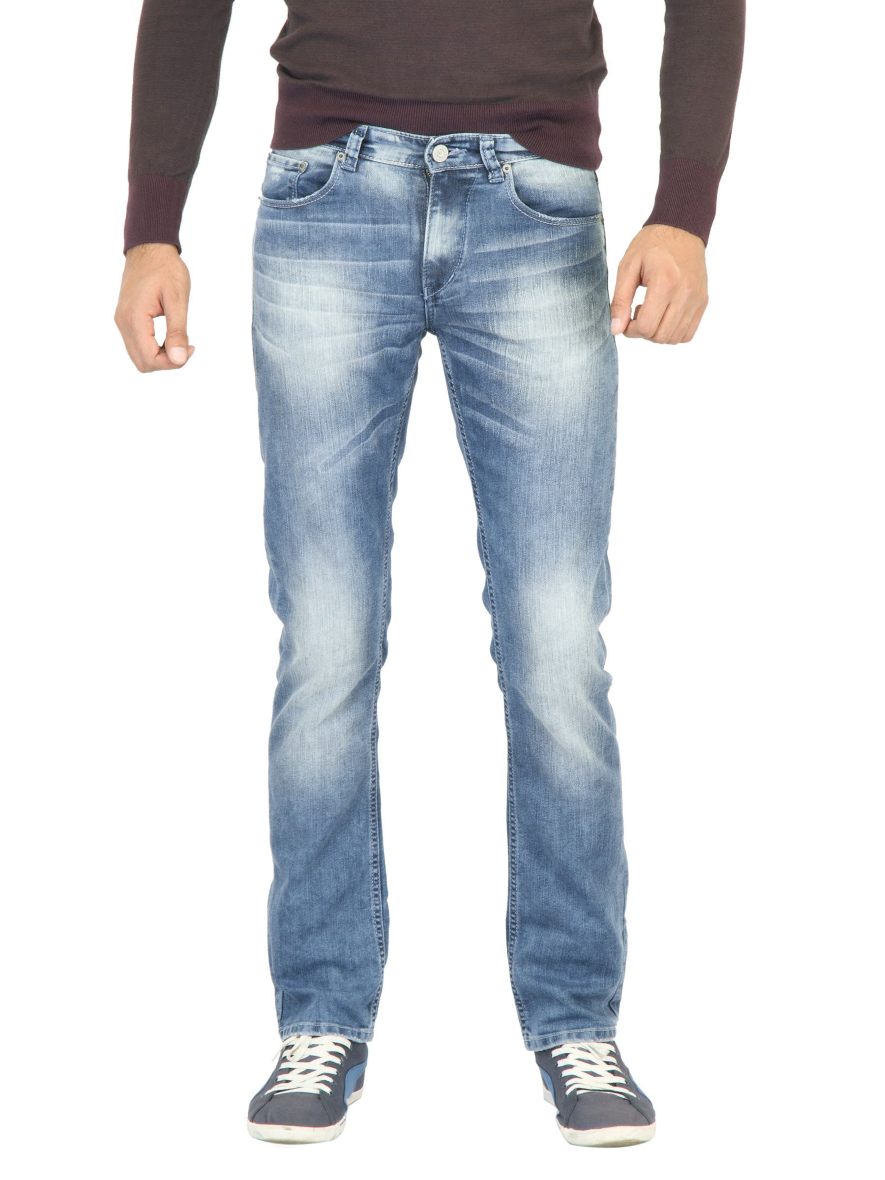 Spykar Men Washed Blue Jeans