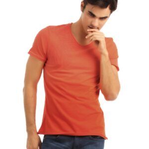 ADIDAS Men Orange Printed T-shirt