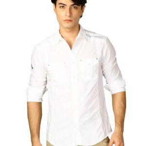 Spykar Men Ranger White Full Shirts