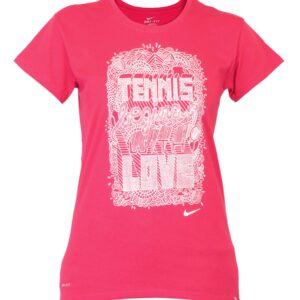 Nike Women White Print Pink Tshirts