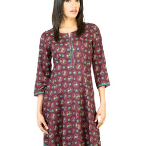 BIBA Women Printed Maroon Kurta