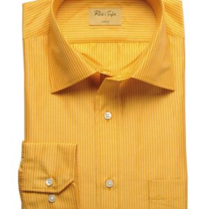 Reid & Taylor Men Stripes Orange Shirts