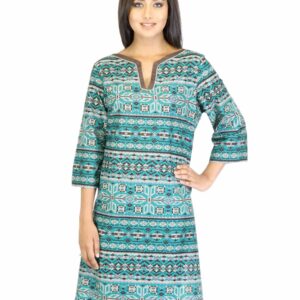 W Women Green Printed Kurta