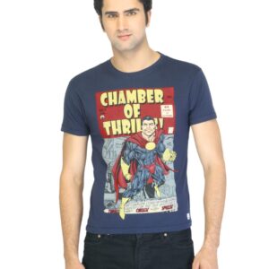 Flying Machine Men Printed Navy Blue T-shirt