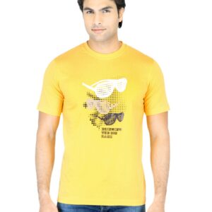 Mark Taylor Men Yellow Printed T-shirt