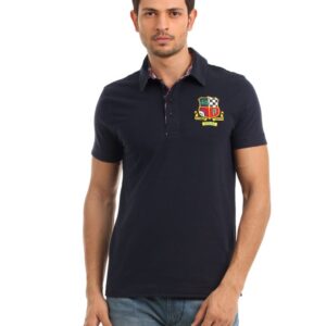 Puma Men Navy Blue Badge Polo T-shirt