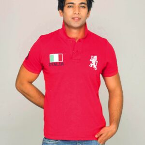 UCB Men's Polo Neck With Lion Logo Red T-shirt