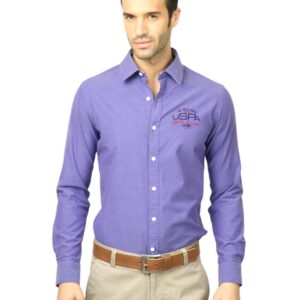 U.S. Polo Assn. Men Solid Purple Shirt