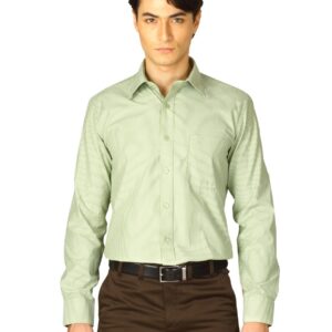 Mark Taylor Men Green Striped Shirt
