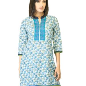 Folklore Women Blue Printed Kurta