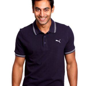 Puma Men's Foundation Navy Blue Polo T-shirt
