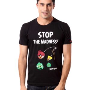 Angry Birds Men Black Stop The Madness T-shirt