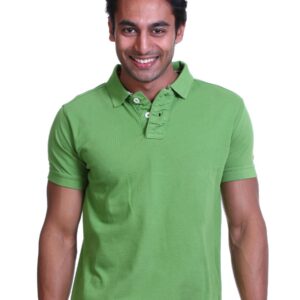 Basics Men Green Polo T-shirt