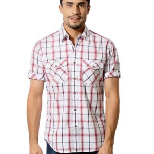 Indigo Nation Men Check White Shirt