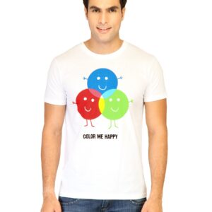 Chimp Men Color me Happy White Tshirts