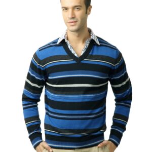U.S. Polo Assn. Men Stripes Navy Blue Sweater