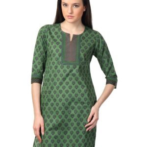 Vishudh Women Green Printed Kurta