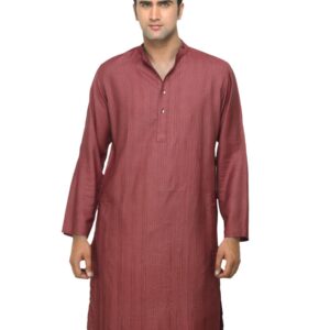 Fabindia Men Rust Tussar Silk Kurta