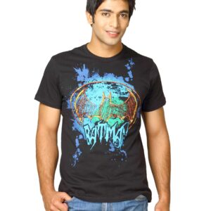 Batman Men's Logo Neon Glow Black T-shirt