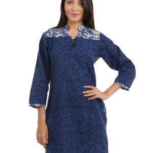 Alma Women Blue Printed Kurta