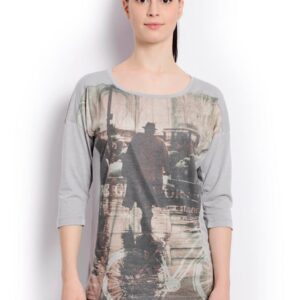 United Colors Of Benetton Women Light Winter Grey T-Shirts