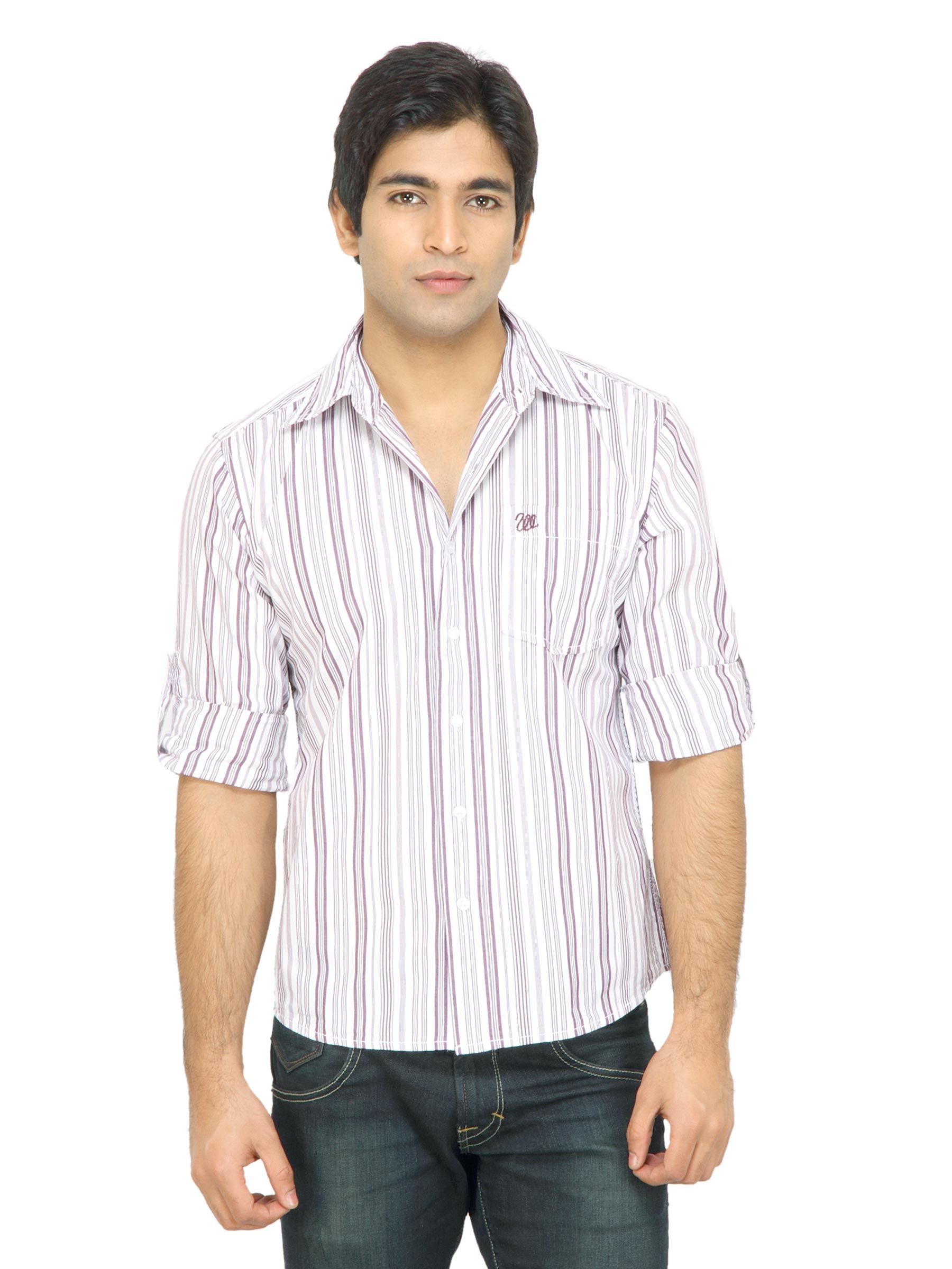 Wrangler Men Bull Classic Striped White Shirt