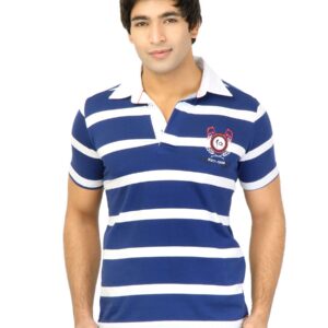 Status Quo Men Stripes Blue Tshirts