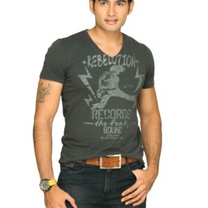 s.Oliver Men's Rebelution Dark Grey T-shirt