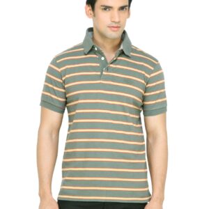 Arrow Sport Men Green Striped T-shirt