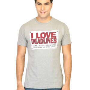 Probase Men Printed Grey Tshirts