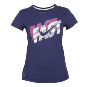 Nike Women Printed Navy Blue T-shirt