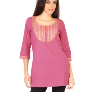 Aurelia Women Solid Pink Kurtis