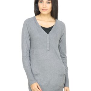 s.Oliver Women Solid Grey Sweater