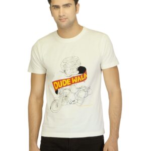 Myntra Men Dudewala Off White T-shirt