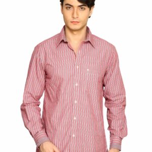 Indigo Nation Men Striped Red Shirt