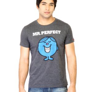 Mr. Men Men Charcoal Printed T-shirt