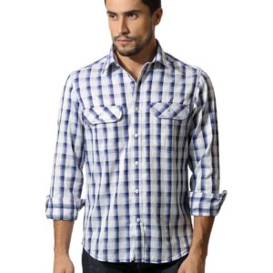 John Players Men Check Grey Shirt