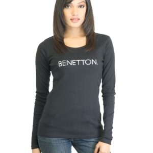 United Colors of Benetton Women Black T-shirt