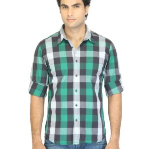 Turtle Men Check Green Shirt