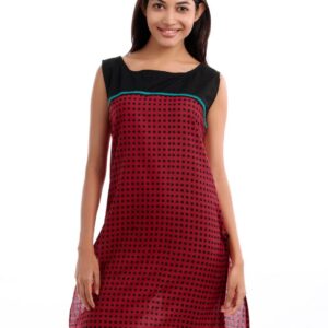 Shree Women Red & Black Kurta
