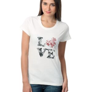 Myntra Women Love Heart White T-shirt