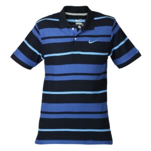 Nike Men Polo Blue & Black Striped T-shirt
