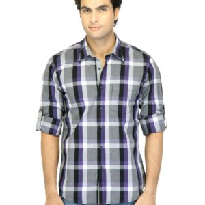 Turtle Men Check Purple Shirt