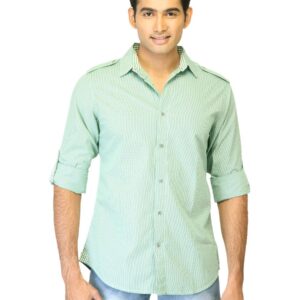 United Colors of Benetton Men Check Green Shirts