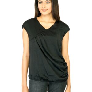 United Colors of Benetton Women Solid Black Tops
