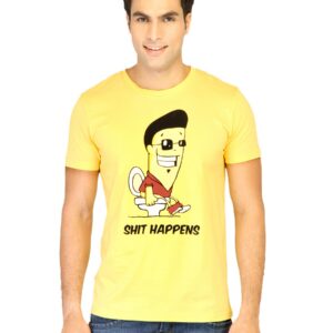 Chimp Men Shit Happens Yellow Tshirts